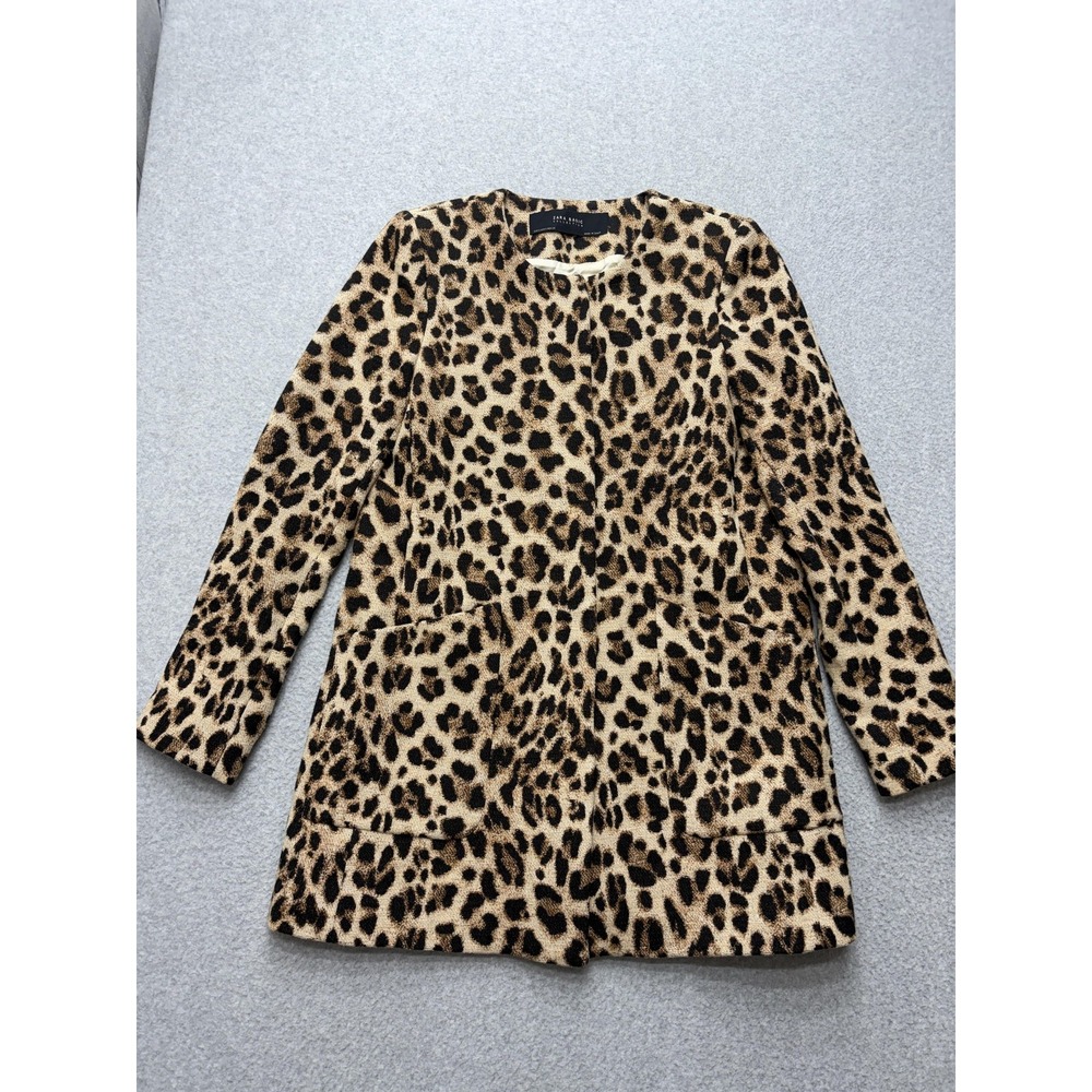 Zara Basic Collection Coat Womens Small Leopard P… - image 6